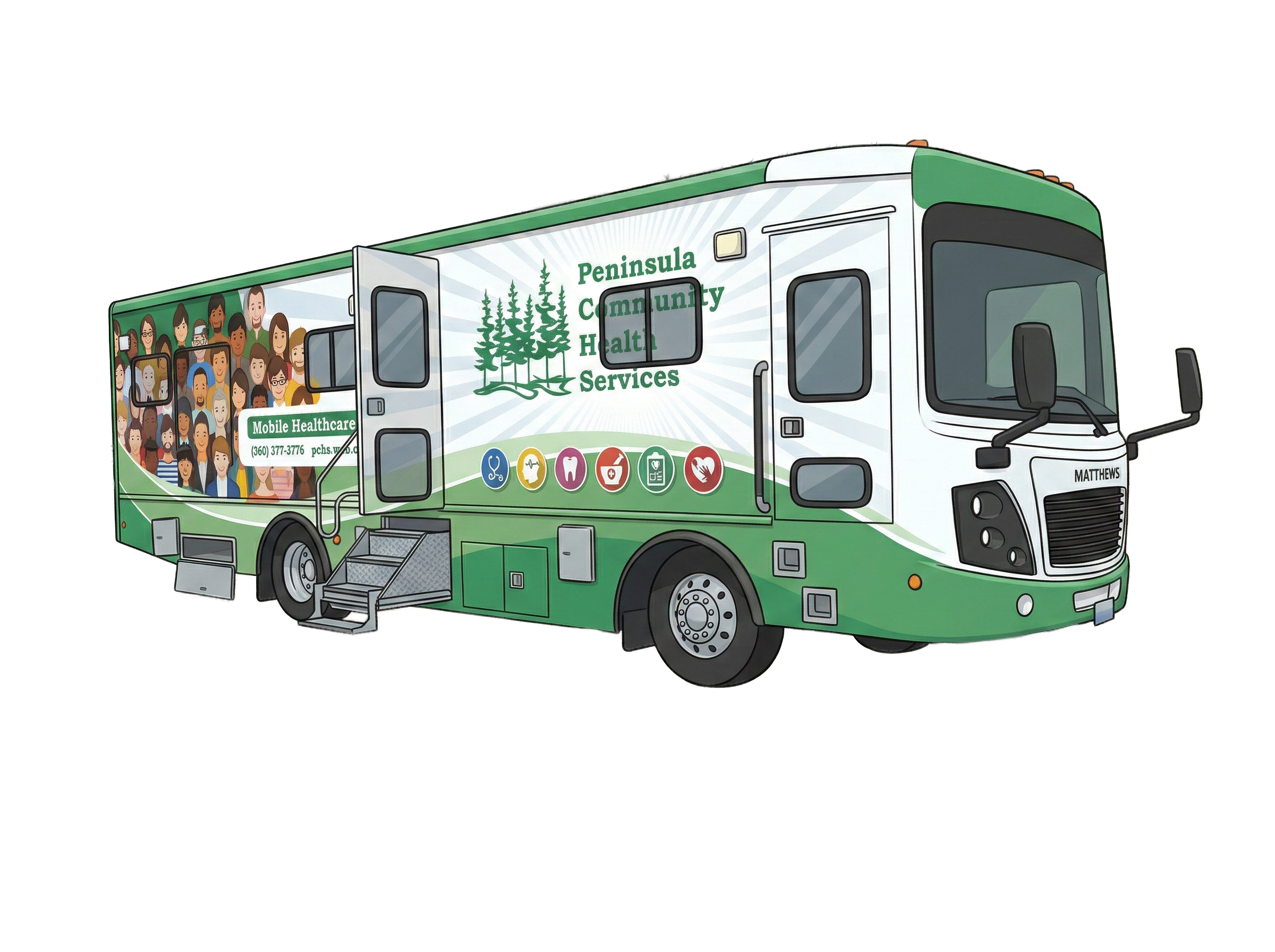 Illustration of the PCHS mobile medical van